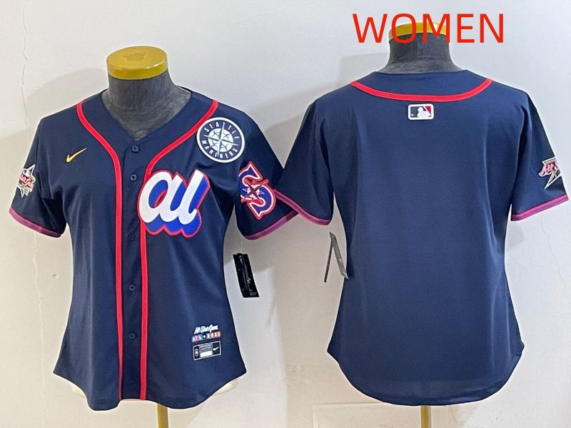 Women 2025 Seattle Mariners Blank Drak Blue All star Nike MLB Jersey style 02->women mlb jersey->Women Jersey